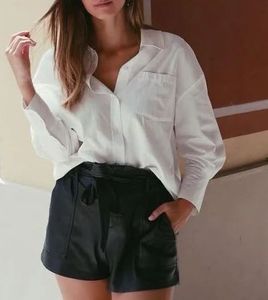 Polysatin Shorts With Detachable Belt