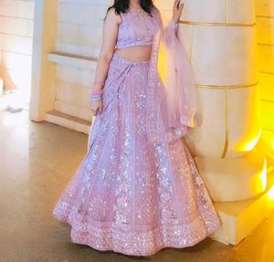 pink and silver Lehenga Choli