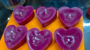 Scented Love Candles Handmade Magenta Colour