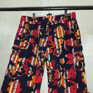 Floral Print Cargo Shorts