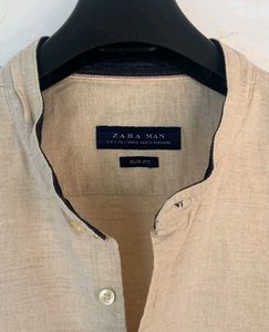Zara Man Slim Fit Band Collar Shirt