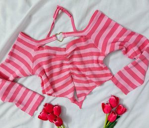Urbanic Cute Y2K Pink Top