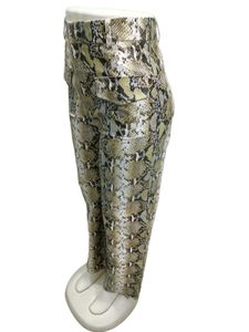 Python Print Leather Straight Pant Size 30