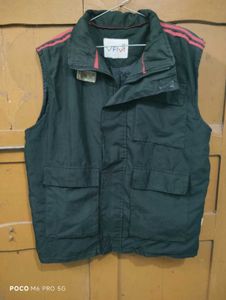 Stylish Black Vest with Red Stripes