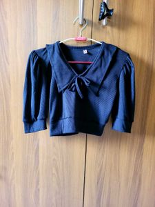 Navy Sailor Collar Vneck dori top