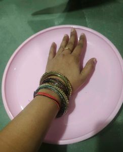 Pink Plastic Bowl and Plate Set