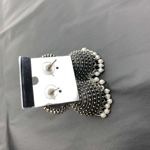 Silver Jhumka Earrings