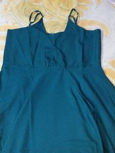 Women A-line Green Dress