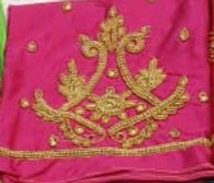 Pink Aari Work Bluose