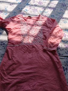 Pink Embroidered Tunic Top
