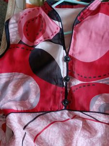 Red And Cream Umbrella Model Dress