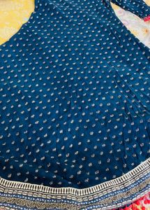 Elegant Navy Blue Printed Kurta