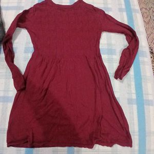 Burgundy Long Sleeve Dress