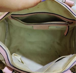 Auth Gucci Beige Canvas And Leather Web Boston Bag