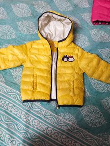 Cute Yellow Kids Puffer Jacket