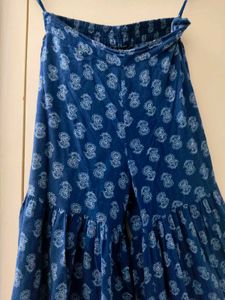Navy Blue Cotton Sharara Pant
