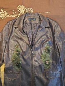 Brown Floral Embellished Jacket