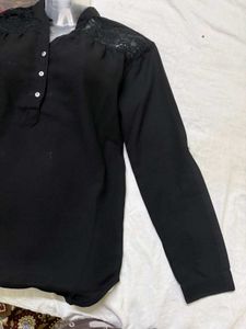 Black Lace Detail Top