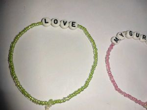 Custom Beaded Word Bracelets - Set of 2