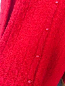 Red Knit Cardigan