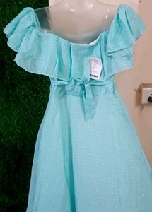 Polka Dot Blue Ruffle Dress