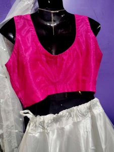 Party Wear  Lehenga  with Pink Blouse Dupatta