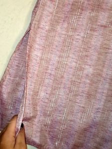 PINK COTTON THREADWORK SHORT KURTI