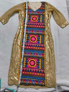 Embroidered Golden Kurti