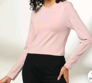 Women Fitted Crew Neck Crop T-shirt