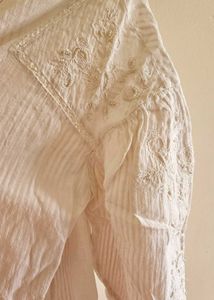 Embroidered Tie-Front Top
