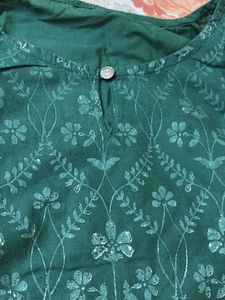 Green Embroidered Kurta Set