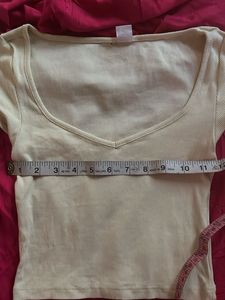 Ribbed V-Neck Crop Top (lime Yellow)