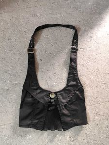 black y2k underbust halter neck top