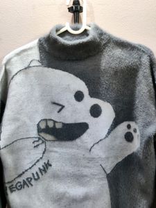 imported Retro cartoon bear fluffy knitwear sweate
