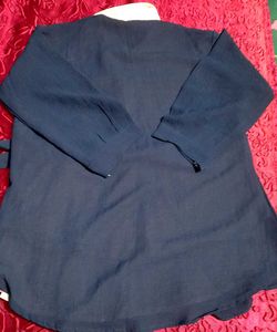 Athiya Navy Blue Cardigan with Belt