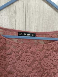 Dusty Rose Lace Crop Top