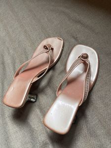 Pink Thong Heel Sandals