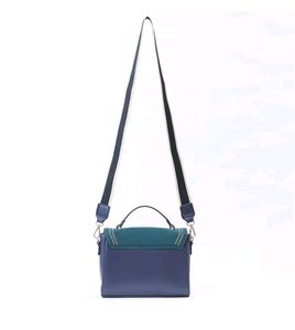 Iykyk Thick Strapped Navy Blue Satchel Bag