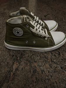 Olive High Ankle Sneakers