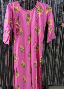 Pink Floral Print Kurta