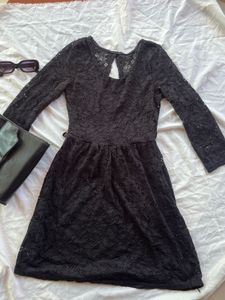 Sexy Back Cut Dress Black