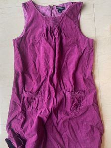 Purple a line dress with pockets