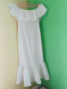White Ruffle Dress