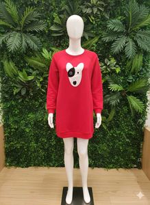 Red Dog Print Dress