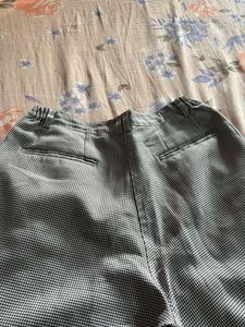 Checkered High-Waisted Trousers