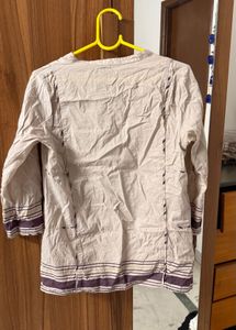 Lifestyle Tan Embroidered Tunic Top