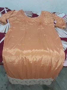 Peach Colour Art Silk Kurta Set( Without Duppatta)