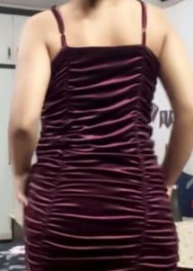 Burgundy Velvet Mini Slip Dress