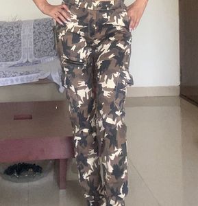 Camo army print cargo pants