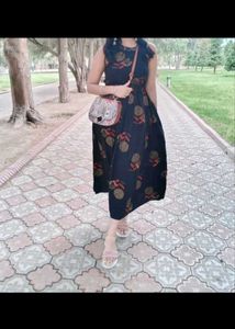 Black Dress with Polka Dot Sleeves